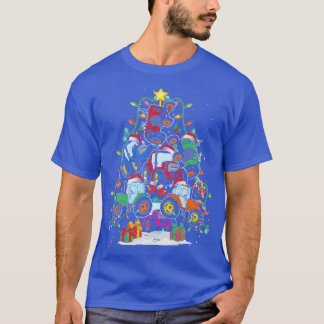 T-shirt Tracteur Camion Arbre de Noël Camion de ferme légè