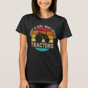 T-shirt Tracteur cool Aime Juste Une Fille Qui Aime Les Tr