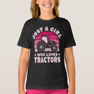 T-shirt Tracteur cool Aime Juste Une Fille Qui Aime Les Tr
