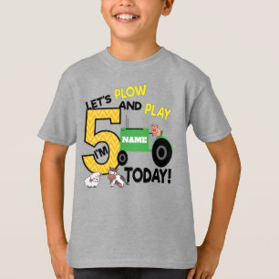 T-shirt Tracteur de 5e anniversaire - Fête à thème agri