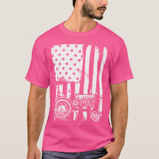 T-shirt Tracteur Drapeau Américain Agriculteur