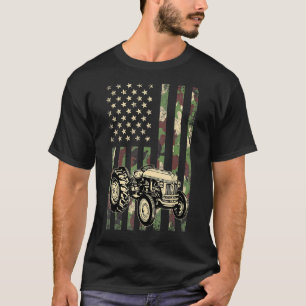 T-shirt Tracteur Drapeau américain Patriotique Camo Fermie