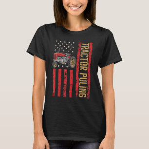 T-shirt Tracteur Pulling USA Drapeau 4 juillet Motorsport