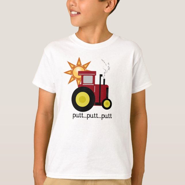 T-shirt Tracteur rouge de putt de putt (Devant)