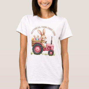 T-shirt Tracteur Vintage de la ferme de lapin de Pâques