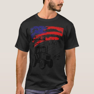 T-shirt Tracteurs agricoles Usa Drapeau Patriotique Tracte