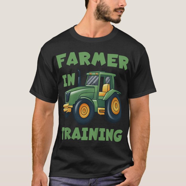 T-shirt Tractor Boy Farmer En Formation Tracteur Graphe (Devant)
