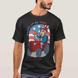 T-shirt Tractor Critters Uncle Sam Driving a Tractor