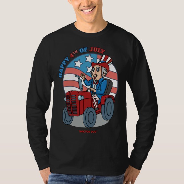 T-shirt Tractor Critters Uncle Sam Driving a Tractor (Devant)