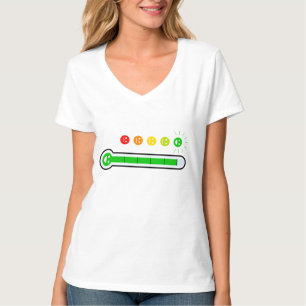 T-shirt Tracur d'humeur Emoji Mignon Niveau de bonheur Fem