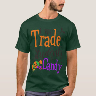 T-shirt Trade Students For Candy Design Halloween Teacher4