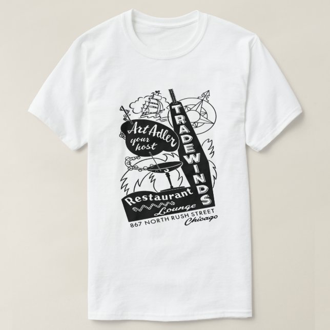 T-shirt Tradewinds Restaurant and Lounge, Chicago, IL (Design devant)