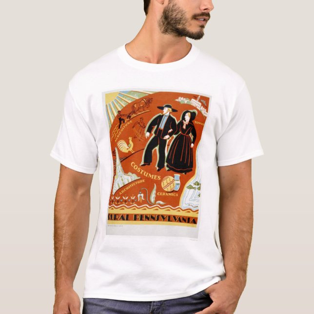 T-shirt Tradition amish de costume WPA 1938 (Devant)