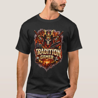 T-shirt Tradition Gamer: Epic Samurai Skull Warrior & Tact