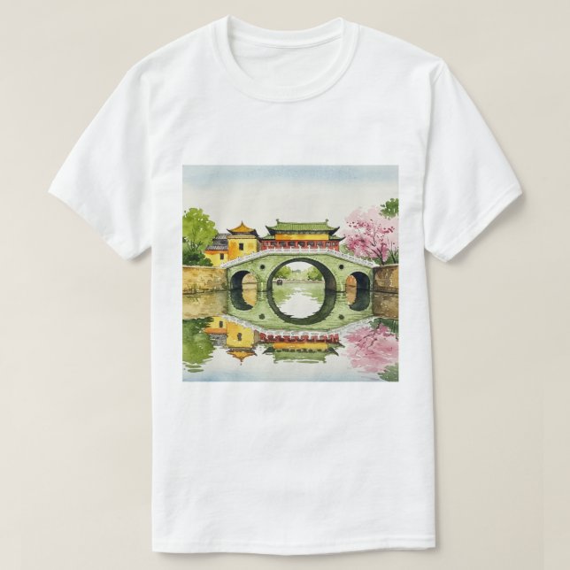 T-shirt Traditional Chinese landscape (Design devant)
