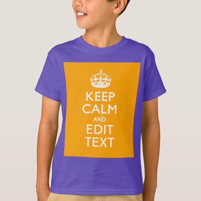 T-shirt Traffic Yellow Background Keep Calm And Your Text (Devant)