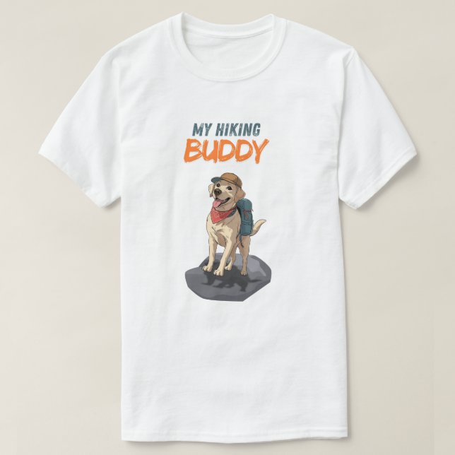 T-shirt Trail Buddy – Aventure de Labrador en randonnée (Design devant)