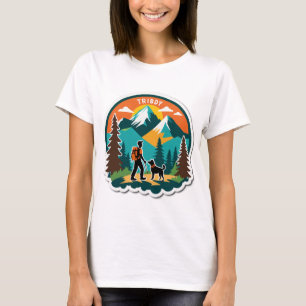 T-shirt Trail Buddy - Randonnée Dog Adventure Badge Shirt