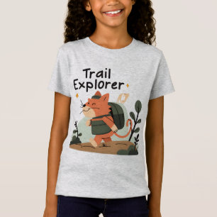 T-Shirt Trail Explorer Chat - Kids Adventure Tee