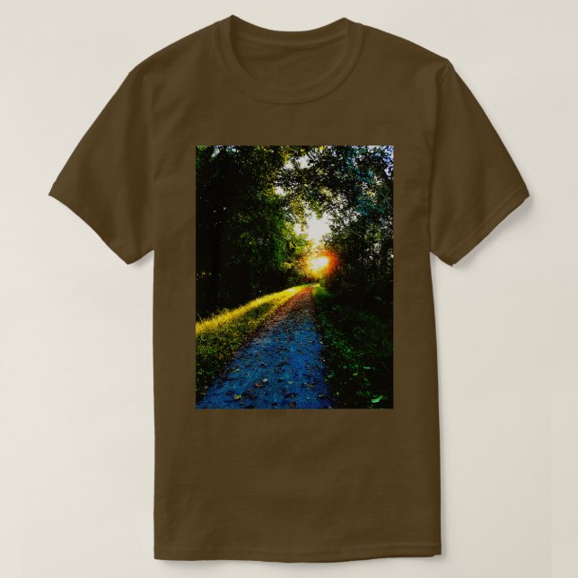 T-shirt Trail Trail dans le coucher du soleil (Design devant)