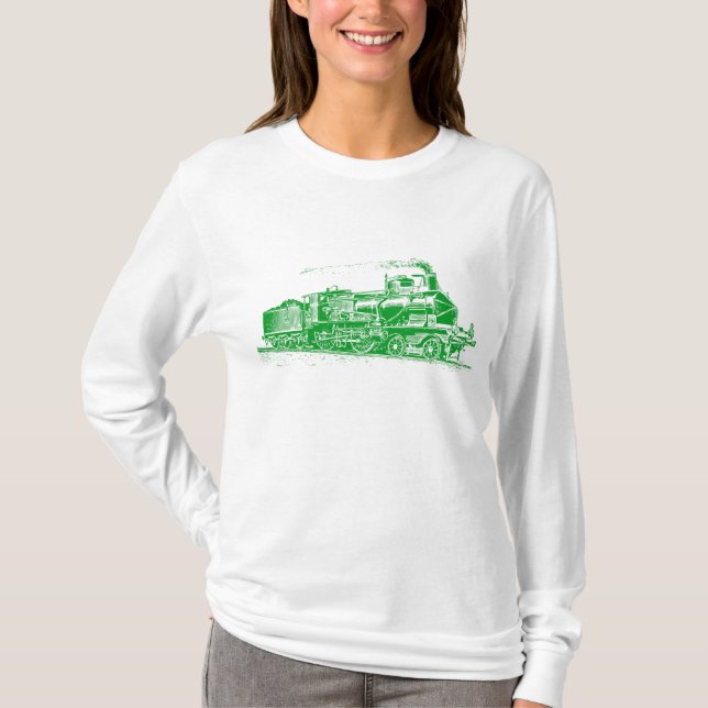 T-shirt Train 03 - Vert herbe (Devant)
