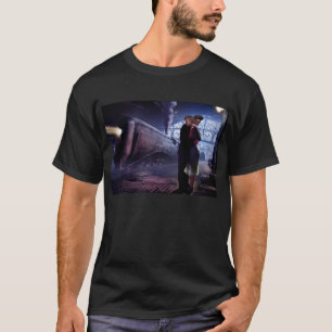 T-shirt Train bleu