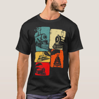 T-shirt Train Chemin de fer Ingénieur Train à vapeur Locom