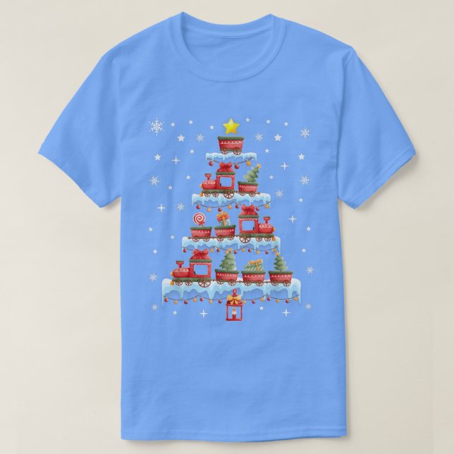 T-shirt Train Christmas Tree Joyeux Noël Train Cookies Enf (Design devant)