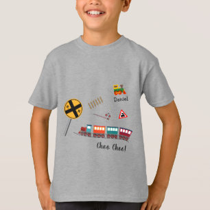 T-shirt Train coloré Petit Garçon Prénom Choo Choo Kid