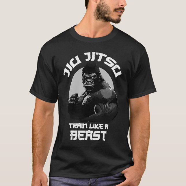 T-shirt Train comme une bête Jiu Jitsu BJJ Grappling MIXED (Devant)