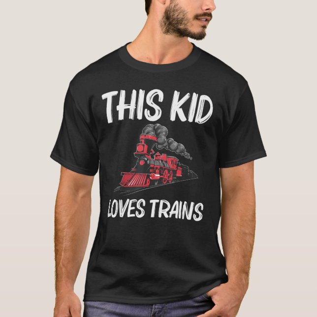 T-shirt Train cool Pour Enfants Garçons Chemin De Fer Tran (Devant)