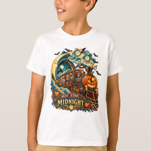 T-shirt Train de citrouilles Prochaine étape Minuit