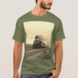 T-shirt Train de locomotive vintage anniversaire khaki Voy