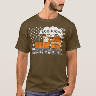 T-shirt Train d'Halloween Boo Funny mignon Citrouille fant