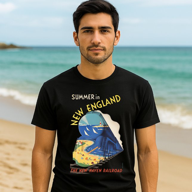 T-shirt Train ferroviaire Art déco Vintage de la Nouvelle- (Créateur téléchargé)