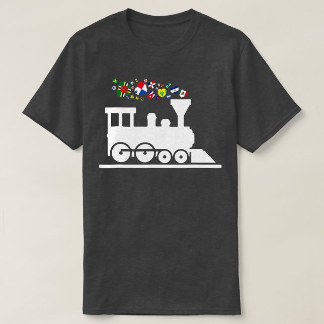 T-shirt Train Latin Countries Drapeau Hispanique Mois du p (Design devant)