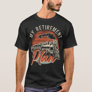 T-shirt Train Locomotive Mon Régime De Retraite Retraité