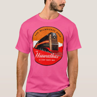 T-shirt Train Milwaukee Road Le Hiawathas Vintage Sty