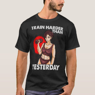 T-shirt Train Plus Difficile Que Hier Motivation Workout G