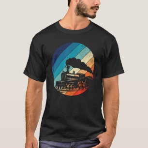 T-shirt Train Railroad Vintage Rétro Locomotive vieux modè