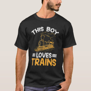 T-shirt Train Retro Moteur Modèle Chemin de fer Ce Garçon