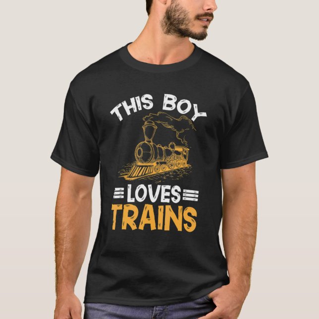 T-shirt Train Retro Moteur Modèle Chemin de fer Ce Garçon  (Devant)