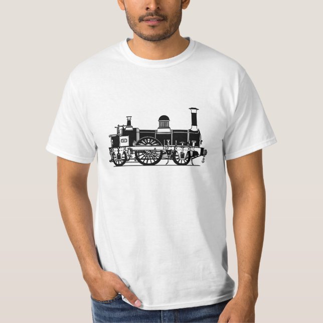 T-shirt Train victorien de vapeur - pour l'amant locomotif (Devant)