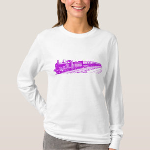 T-shirt Train vintage - Violet