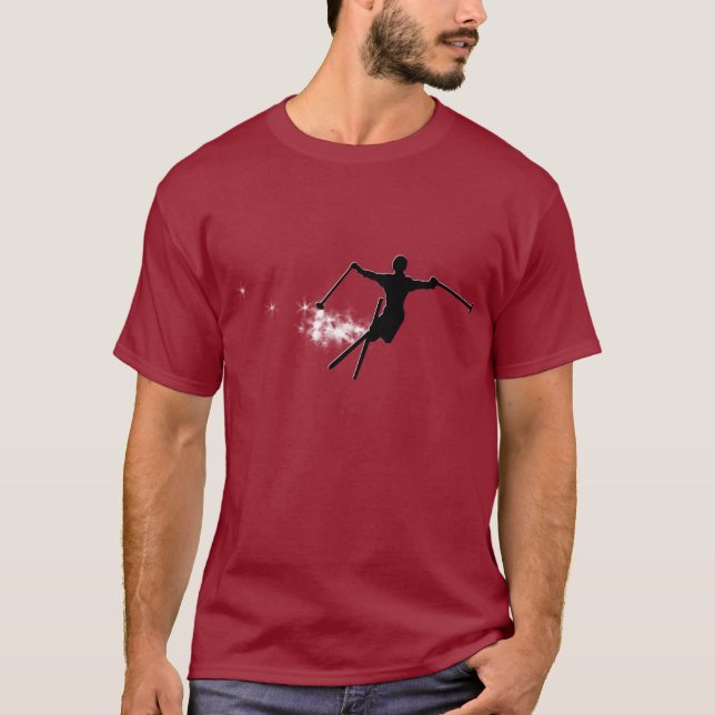 T-shirt traînée de poudre de ski (Devant)