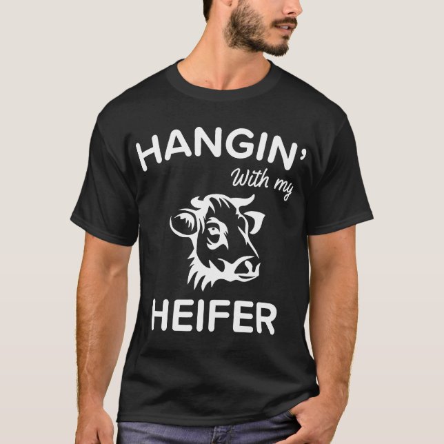 T-shirt Traîner avec ma génisse vache (Devant)