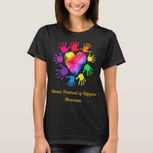 T-shirt Traitement Humain Des Mains De Sensibilisation Aux