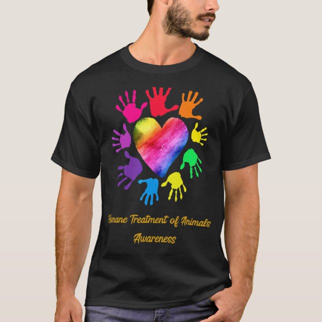 T-shirt Traitement Humain Des Mains De Sensibilisation Des (Devant)