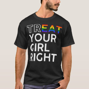 T-shirt Traitez Votre Fille Avec Humour Lgbtq Mangez Votre