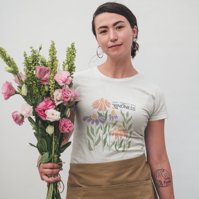 T-shirt Traitez-Vous Avec Gentillesse Boho Floral (Créateur téléchargé)